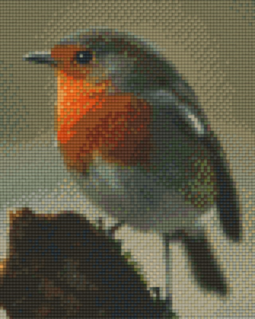 Red Robin Four [4] Baseplate PixelHobby Mini-mosaic Art Kit image 0